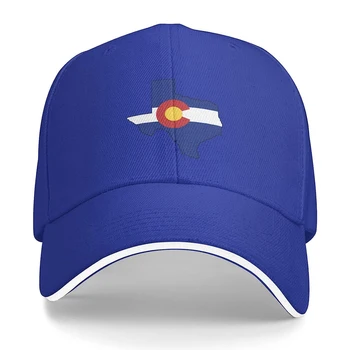 Инструментальная лента Флаг штата Колорадо, очертания Техаса, бейсболка Унисекс, подходит для мужчин И Женщин, Регулируемая шляпа для Папы, кепка для сэндвича