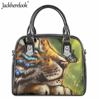 Jackherelook, Новая модная женская сумка через плечо, художественный дизайн, сумка-мессенджер с тигровым принтом, Роскошные кожаные сумки для покупок и вечеринок