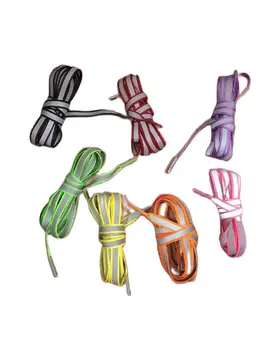 Многоцветные Видимые Двойные Светоотражающие Боковые Шнурки для обуви, Ночная защита, Модная Отражающая лента