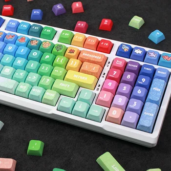 133 Клавиши DIY Rainbow Candy Градиентный Колпачок для Ключей PBT Сублимация Красителя Многоцветный Профиль XDA Keycap Клавиатура Аксессуары Для Клавиатуры