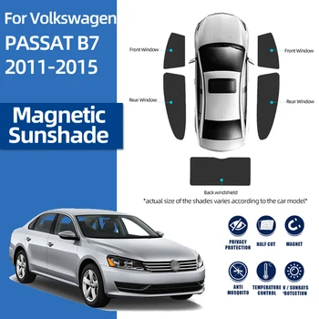 Для Volkswagen VW Passat B7 Седан 2010-2015 Магнитный автомобильный солнцезащитный козырек Переднее лобовое стекло Заднее боковое окно Солнцезащитный козырек Занавес