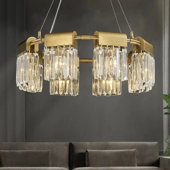 Дизайнерская хрустальная люстра золотое освещение гостиной современная простая новая декоративная лампа для спальни