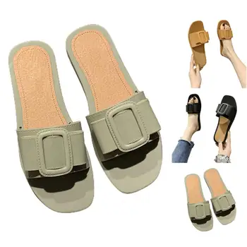 Модные сандалии на плоской подошве Летние женские босоножки на плоской подошве с открытым носком, предотвращающие столкновения, Стильные