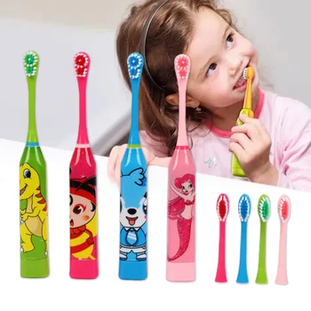 Детская Электрическая Зубная щетка с мультяшным рисунком, Автоматическая Зубная щетка для отбеливания зубов, Портативный Инструмент Для Чистки зубов NN