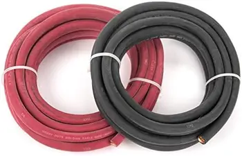Сверхгибкий сварочный кабель премиум-класса на 600 Вольт - Комбинированный комплект - Черный + красный- по 10 футов каждого цвета - США