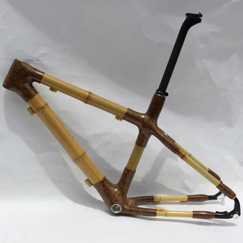 Naturefly Бамбуковая толстая велосипедная рама 26er Snow Bicycle Frameset через ось 26x4,0 Велосипедная рама Бесплатная доставка