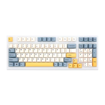 GKs Абрикосово-желтый Краситель Sub Keycap Set толстый PBT для клавиатуры gh60 poker 87 tkl 104 ansi xd64 bm60 xd68 xd84 Бежевый, желтый, синий