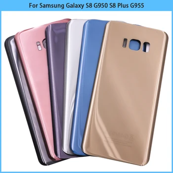 10 Шт. Для SAM Galaxy S8 G950 G950F S8 Plus G955 G955F Задняя Крышка Батарейного Отсека Задняя Дверь Стеклянная Панель Корпус Чехол Клейкая Замена