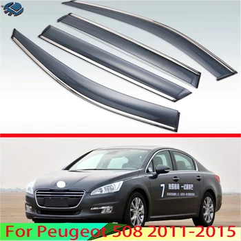 Для Peugeot 508 2011-2015, Пластиковый внешний козырек, вентиляционные шторы, Защита От Солнца и Дождя, Дефлектор, 4 шт. 2012 2013 2014