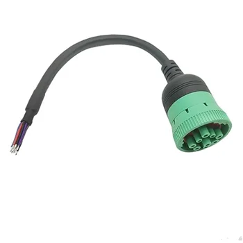 J1939 9P зеленый штекерный штырь J1939 открывает свободный штекерный кабель длиной 1 фут/30 см