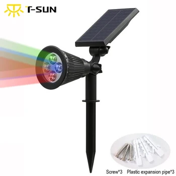 Наружное освещение T-SUNRISE 4 светодиодных фонаря на солнечной энергии Регулируемая светодиодная Солнечная ландшафтная лампа для сада RGB Color