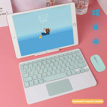 Клавиатура и мышь Для iPad Samsung Xiaomi Huawei iOS Android Windows Phone ПК Беспроводная Bluetooth-клавиатура Teclado с сенсорной панелью