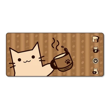 Водонепроницаемый Игровой коврик для мыши YUNZII Coffee Cat, нескользящий, 4 мм, для ноутбука, Большой коврик для офиса и домашнего стола