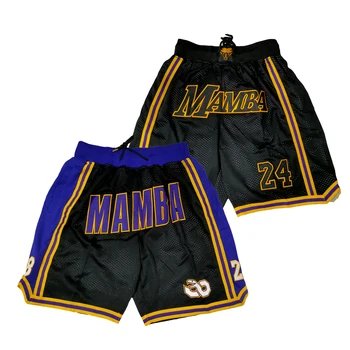 Баскетбольные шорты Mamba 8 24 с эластичным поясом на шнурке, спортивные шорты на открытом воздухе, Пляжные брюки, Швейная вышивка, 2023, черный, Новый