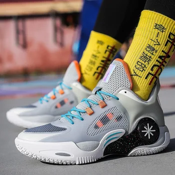 Новые Мужские баскетбольные кроссовки, износостойкая противоскользящая дышащая высококачественная спортивная обувь для улицы, Женские баскетбольные кроссовки