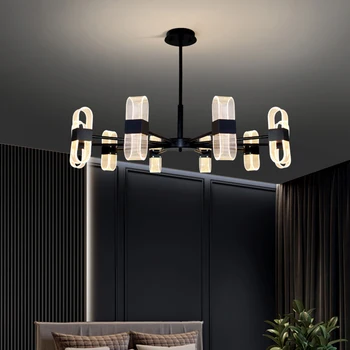 Современная Люстра в скандинавском минималистичном стиле для гостиной, светодиодная лампа, Креативная Столовая, Подвесной светильник, Люстры для спальни и кабинета