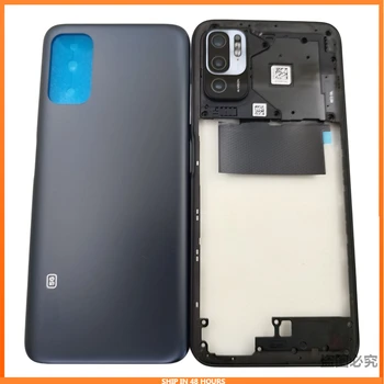 Для Xiaomi Redmi Note 10 5G Корпус телефона Средняя Рамка + Крышка батарейного отсека Задняя Дверца Корпуса Задняя крышка + Запчасти для ремонта объектива камеры