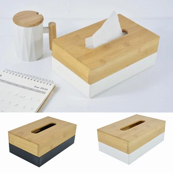 Креативная Коробка для Салфеток из АБС-пластика, Бамбуковый держатель для бытовых Бумажных полотенец, Съемный чехол для салфеток, Декор домашнего стола