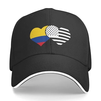 Колумбийский флаг и американский флаг Бейсболка Унисекс Подходит для мужчин и женщин, Регулируемая шляпа для Папы, кепка для сэндвича