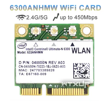 Двухдиапазонная 450 Мбит/с Мини-половина PCI-e Беспроводной WiFi карты 633ANHMW 6300AN для Intel Ultimate-N 6300 для ноутбуков Acer/Asus/Dell
