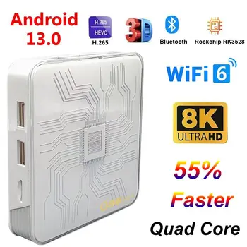 Q96 HD-1 Smart TV Box WIFI 6 Android 13 Rockchip RK3528 Четырехъядерный 8K UHD Bluetooth Телеприставка HDR Медиаплеер H.265 Home