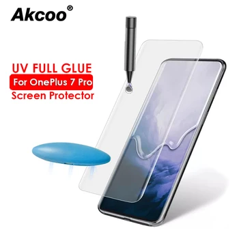 Akcoo 10D УФ-стекло для OnePlus 7 Pro Защитная пленка для экрана с разблокировкой отпечатков пальцев Закаленное стекло для Oneplus 7Pro защитная пленка