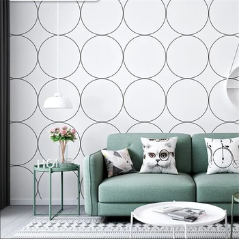 beibehang Обои в скандинавском стиле на фоне дивана, черно-белая клетчатая геометрическая спальня, гостиная, минималистичные обои