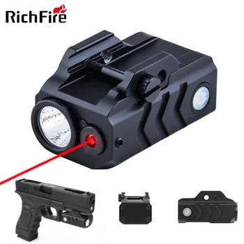 Комбинированный фонарик с лазерным прицелом Richfire 800 Люмен с функцией стробоскопа, Тактический светодиодный фонарь для магнитной зарядки пистолета