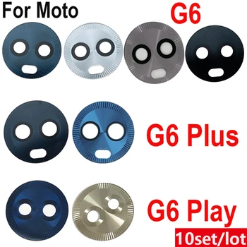 10 компл./лот, ремонт стеклянных объективов задней камеры для Moto G6 G5S G7 Play Plus Power с клеем