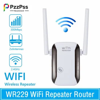 PzzPss Беспроводной WiFi Ретранслятор Маршрутизатор 2,4 G 300 Мбит/с Сетевой Усилитель сигнала WR229 IIEEE802.11 b/g/n 2 Антенна WiFi Усилитель Домашний