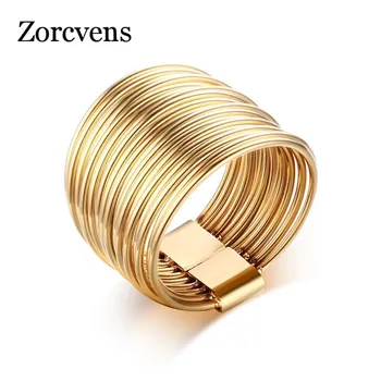ZORCVENS 2023 Новое индивидуальное ювелирное изделие для женщин и мужчин, Модное кольцо из нержавеющей стали золотого цвета