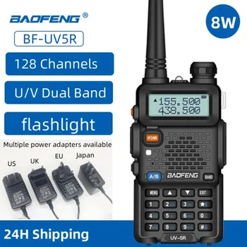 BaoFeng UV-5R 5 Вт/8 Вт Портативная рация Двухдиапазонная Двухсторонняя радиостанция VHF/UHF 136-174 МГц и 400-520 МГц FM Портативный Трансивер С наушником