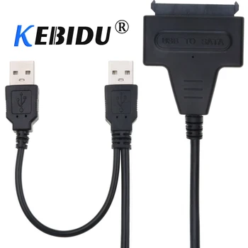 kebidu Двойной USB 2,0 на SATA 22Pin Кабель-адаптер Конвертер 5,5 мм для SATA3.0 HDD Внешний Силовой жесткий диск