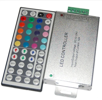 10 шт./лот инфракрасный ИК-контроллер RGBW 44 клавиши DC12V-24V 12A 3 CMOS Сливной контроллер для светодиодных лент