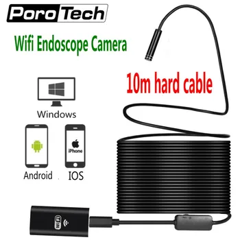 жесткий кабель 10 м, Wi-Fi, Эндоскопическая камера, объектив 8 мм, 8 светодиодов, Бороскоп для Android IOS, Беспроводная Водонепроницаемая Эндоскопическая камера для iPhone