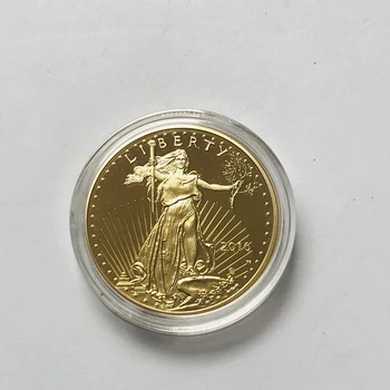 20 Шт. Немагнитные монеты Freedom 2016, Значок Свободы 24 К, Позолоченная Статуя Орла 32,6 Мм, Сувенирное украшение, Монета