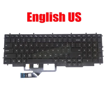Клавиатура для ноутбука DELL G7 17 7700 Английский АМЕРИКАНСКИЙ Черный/белый с подсветкой Новая