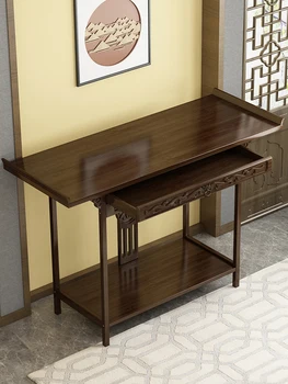 Крыльцо для гостиной, Бамбуковый Консольный стол, Внутренний ящик, Длинный Полосатый стол С дверью, Бытовой Узкий Приставной столик, Мебель для дома