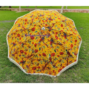 Красивый садовый зонт с принтом птицы, пляжный/у бассейна/свадебный зонт, большой зонт для защиты от солнца, наружный декоративный желтый