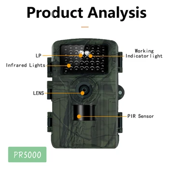 Портативный прибор ночного видения PR5000 Охотничья камера 32 М Инфракрасная Противоохотничья камера для слежения за дикой охотой