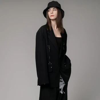 Yohji Yamamoto Осенне-зимний темный стиль, функциональные топы для мужчин и женщин в стиле панк Willow Nail, повседневные костюмы