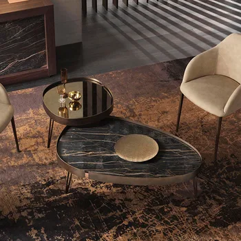 Диван-столик В гостиной, Чайные столики, Торцевой столик в скандинавском стиле, Мраморный журнальный столик, Креативная комбинация мебели для приставного столика особой формы