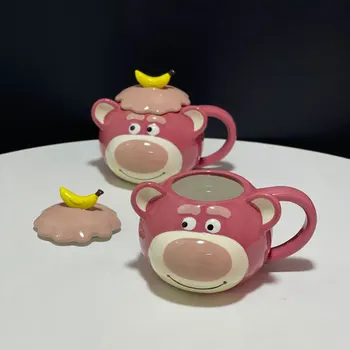 3D керамическая кружка с милой собакой и медведем для завтрака, молочная кружка для овсянки, мультяшная кофейная чашка большой емкости