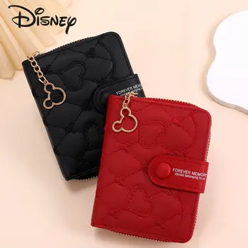 Disney Mickey/ Новый женский кошелек Zero, модный высококачественный короткий кошелек в стиле ретро с героями мультфильмов, повседневная многофункциональная мини-женская сумка