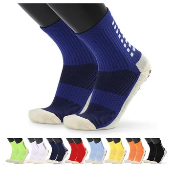 Новые Футбольные носки, Нескользящие футбольные носки, Мужские спортивные носки из хлопка хорошего качества, кальцетины Того же типа, что и Trusox, 11 цветов