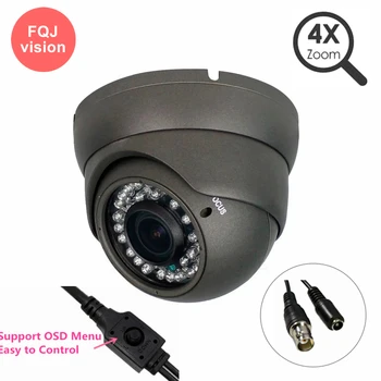 5-Мегапиксельная AHD Камера Видеонаблюдения с Переменным Фокусным расстоянием Для помещений Домашняя Безопасность 4xZoom Ручной Объектив Высокого Разрешения BNC Аналоговая Купольная Камера 30M IR