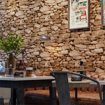 beibehang Ретро ностальгические кирпичи камень каменный узор культура каменные обои парикмахерская кофейня ресторан hot pot shop обои
