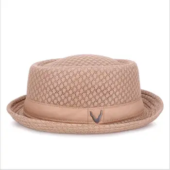 Дышащая шляпа, английская сетчатая плоская соломенная шляпа, ретро-английские джазовые складные шляпы от солнца, панама, повседневные кепки для вечеринок, фетровая шляпа