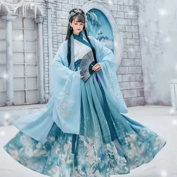 Китайская Традиционная одежда Hanfu для женщин, костюм древней принцессы для косплея, Элегантное платье феи, карнавальный наряд для вечеринки