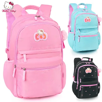 Детский рюкзак Hello Kitty для девочек, Оригинальные Школьные сумки Kawaii, Рюкзак Sanrio, кошелек, Детские сумки для Девочек, Кошелек на молнии, Рюкзак